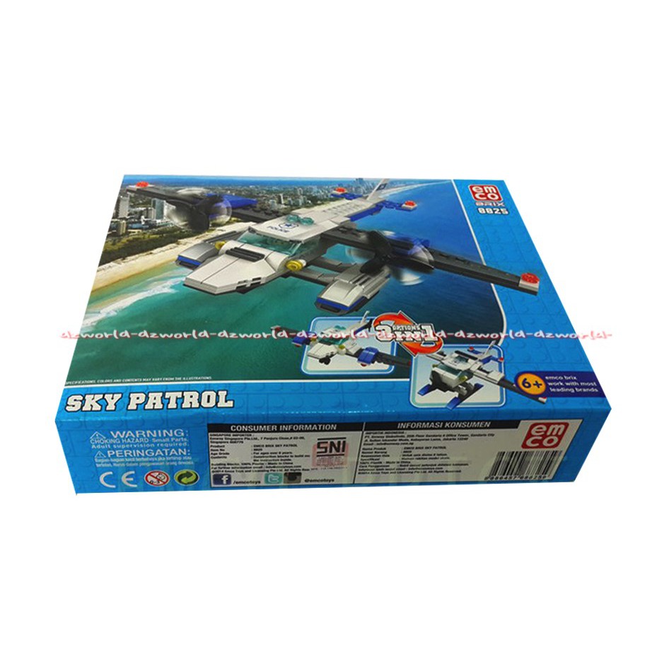 Emco 8825 Sky Patrol Helikopter Polisi Brick Helicopter Mainan Susun Blok