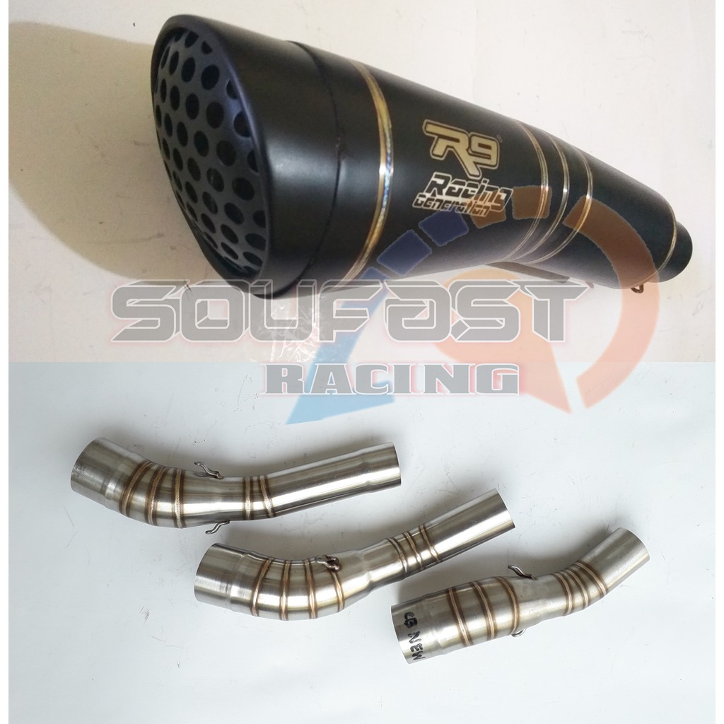 knalpot racing all new cbr150r cbr150r new cb150r slip on knalpot R9 H2 Black