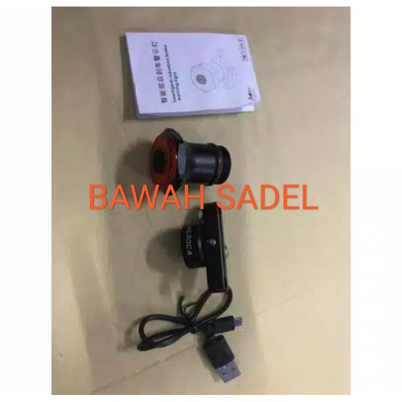 Meroca Lampu Led Belakang Sepeda Sensor Otomatis Led Meroca Sensor Brake Taillight COB Sensor Gerak