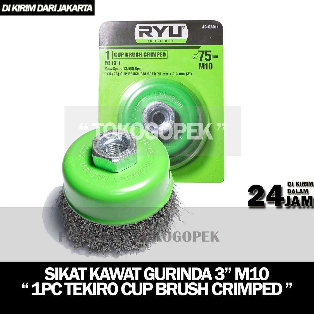 TEKIRO RYU CUP BRUSH CRIMPED - SIKAT MANGKOK SERABUT 3&quot;