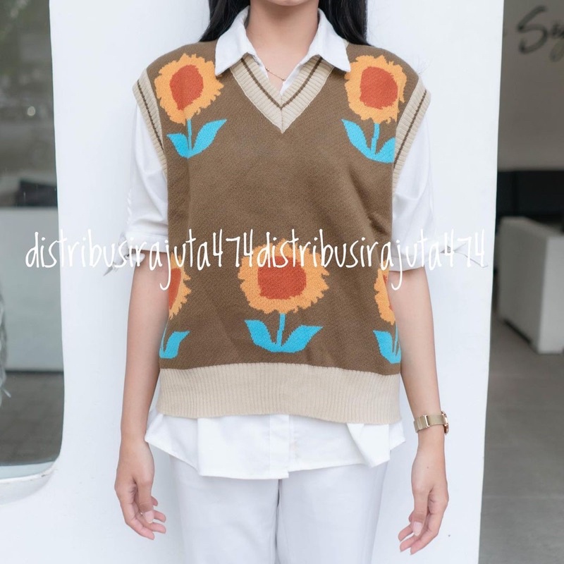 VEST KNITE IMPOR SUNFLOWER EXCLUSIVE VINTAGE