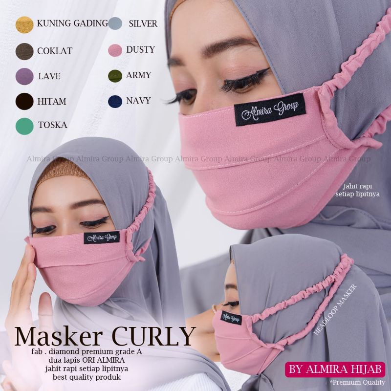 Masker Serut lembut nyaman dan Keren Masker Kain merk Simple Hijab dan Almira Grup