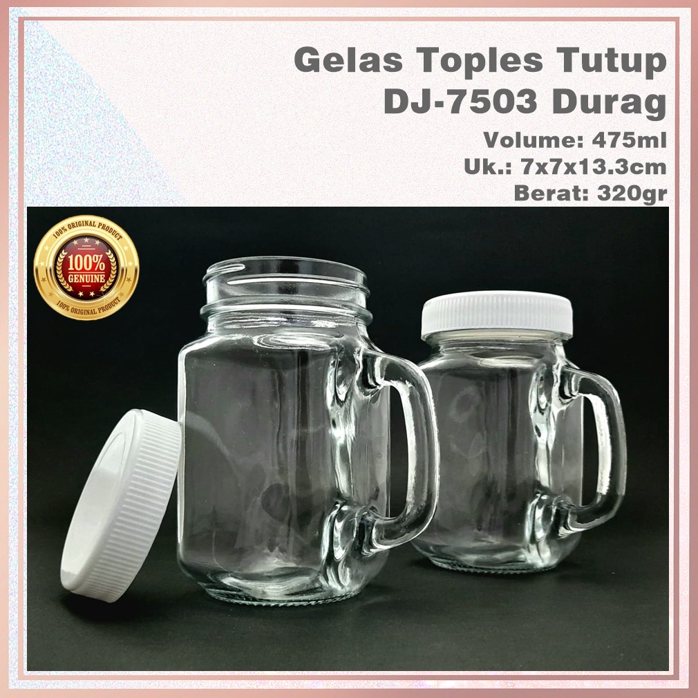 Gelas Toples/Gelas Cafe/Juice Tutup DJ-7503 Durag 475ml