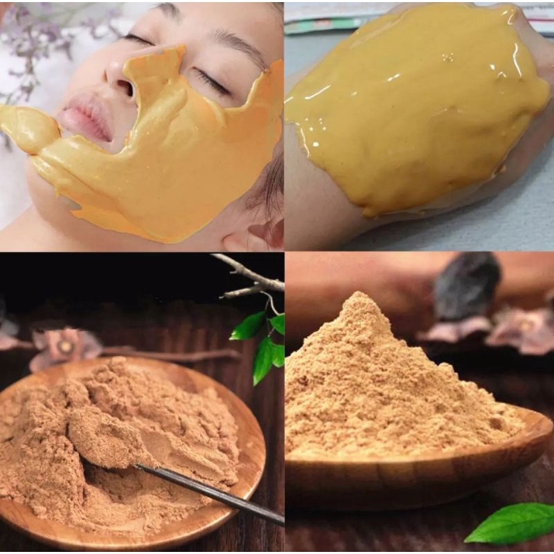 MASKER WAJAH BUBUK EMAS 24K PERAWATAN KULIT KOLLAGEN MASKER WAJAH ANTI PENUAAN ALAMI-20gr