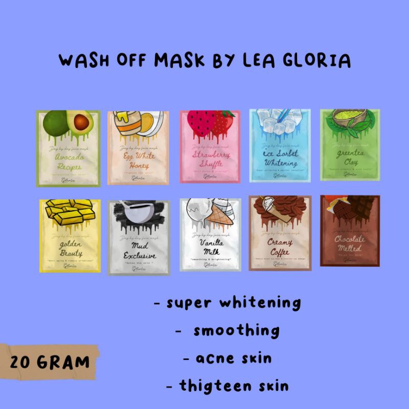MASKER BY LEA GLORIA/WASH OFF BY LEA GLORIA/MASKER 20 GRAM