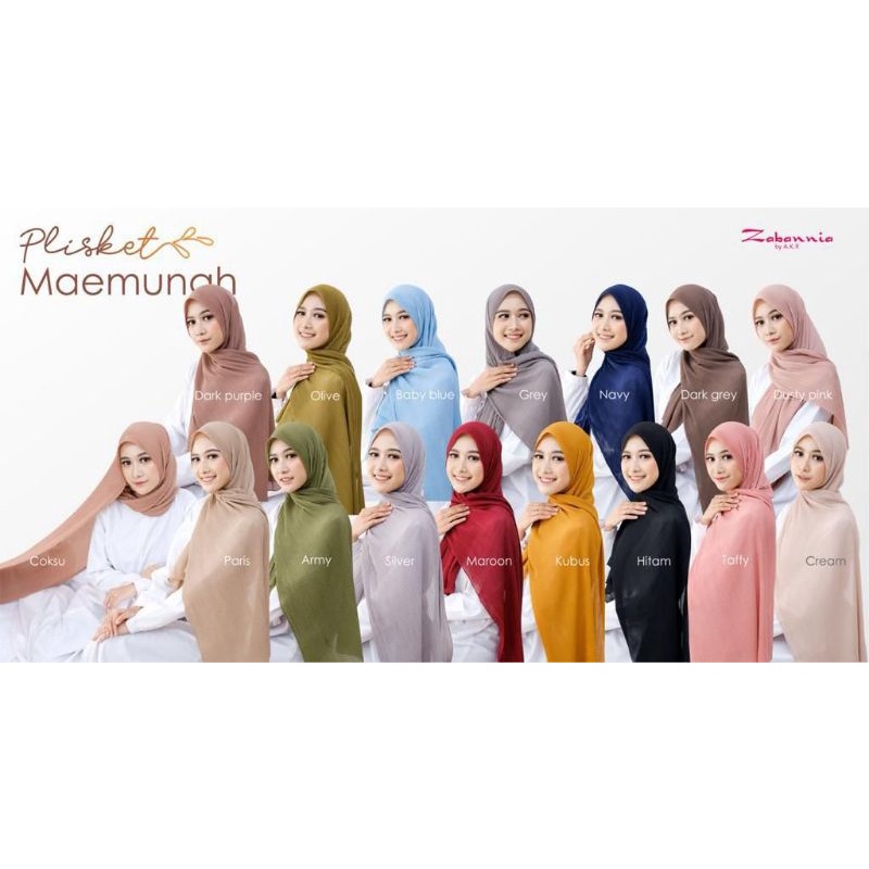 KHUSUS - ZABANNIA / Pashmina Plisket Maemunah by Zabannia / Grosir Pashmina Plisket
