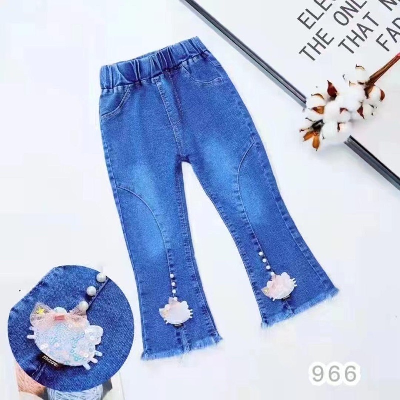 Celana levis import anak motif / celana karet levis premium / pants bulu fashion