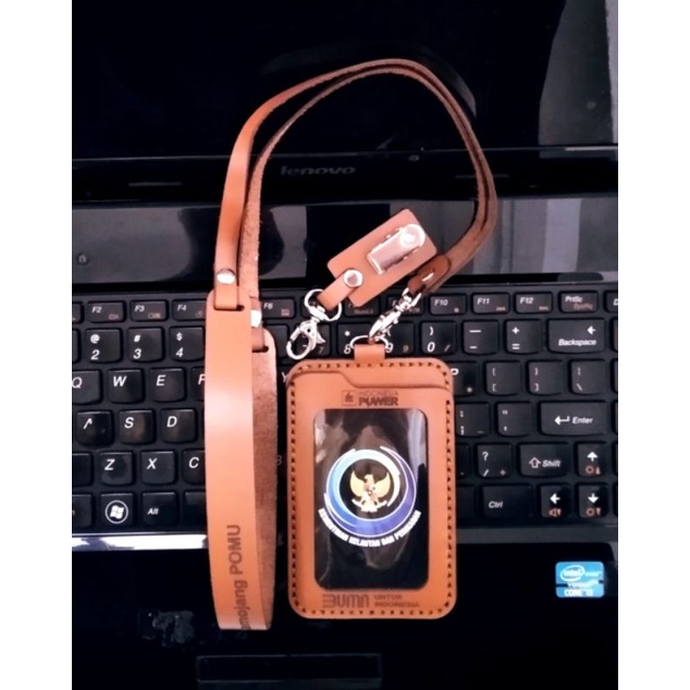 

Card Holder Kulit Asli Logo Indonesia Power IP / Name Tag Kulit Asli Custom Logo dan Nama