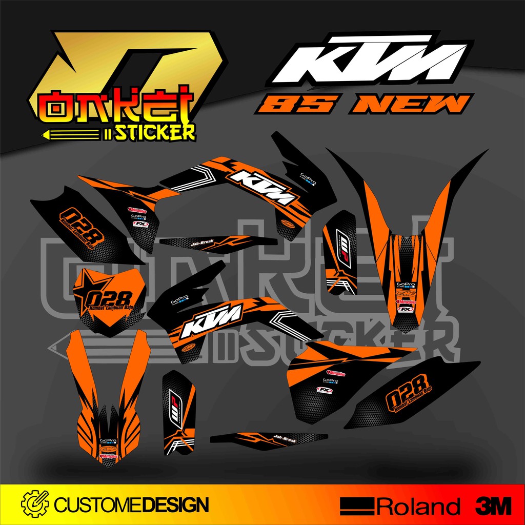 DECAL STICKER KTM 85 NEW LAMINASI TEBAL
