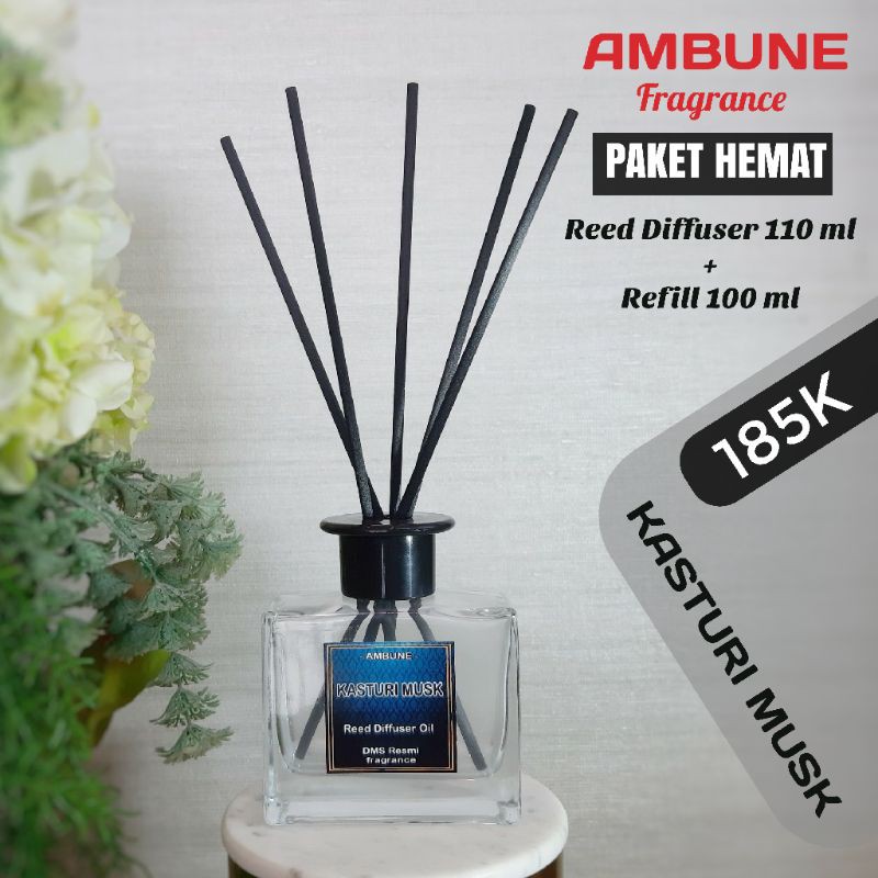 Kasturi Musk - reed diffuser 110 ml + refill 100 ml Ambune