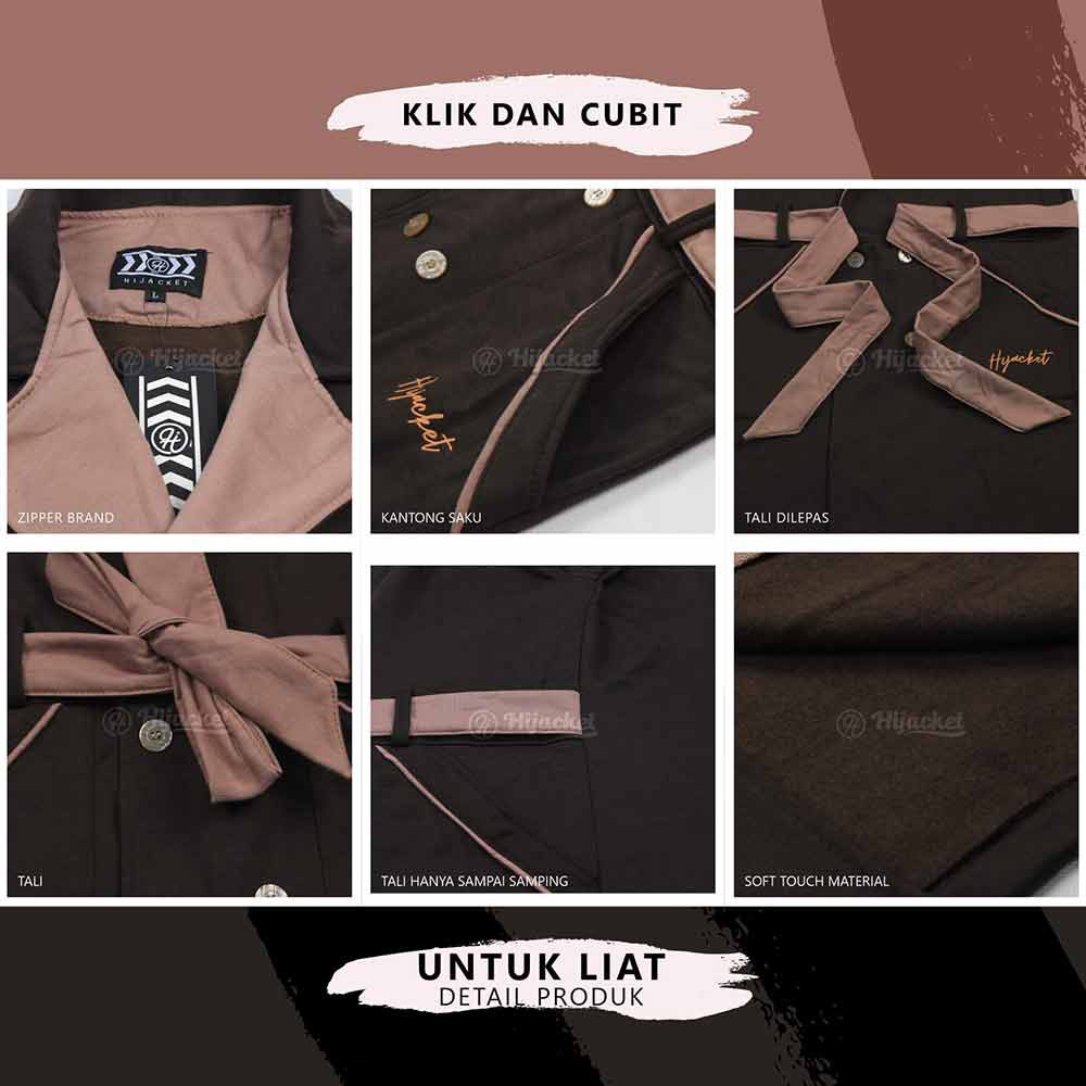 Jaket Jacket Panjang Wanita Cewek Muslimah Hijabers Fleece Kekinian Hijacket Jeket Fashion Modis ELN-7