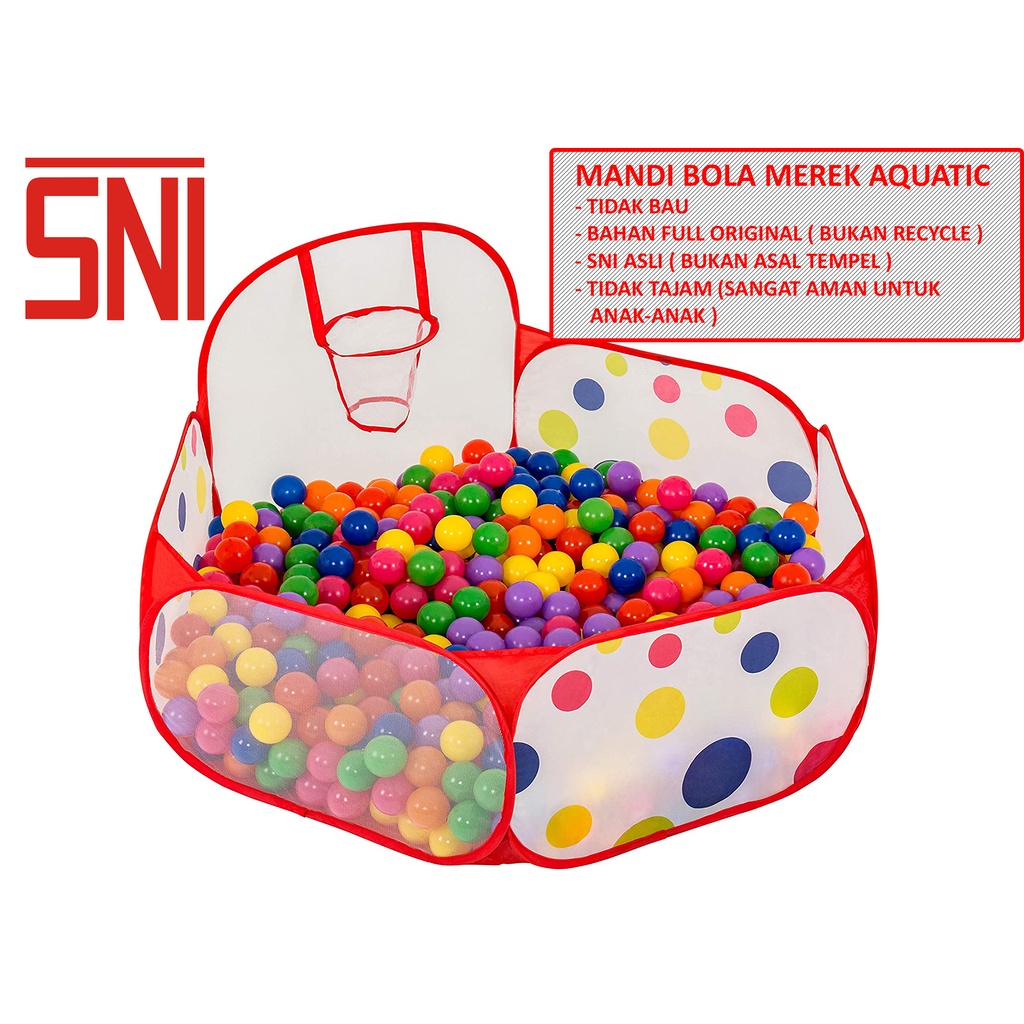 AQUATIC MANDI BOLA ANAK PASTEL KOLAM ANAK 100 PCS / BOLA MANDI WARNA WARNI