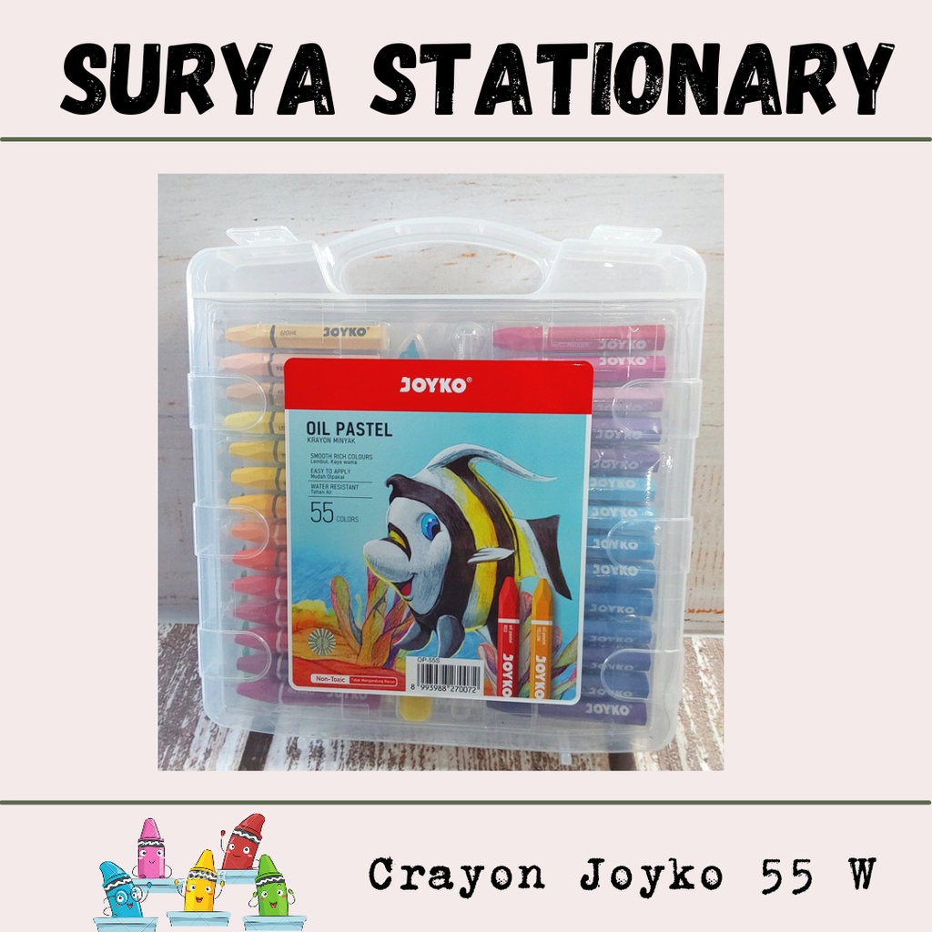 

(SET) Crayon Joyko 55 W / Krayon Joyko 55 Warna / Krayon Murah