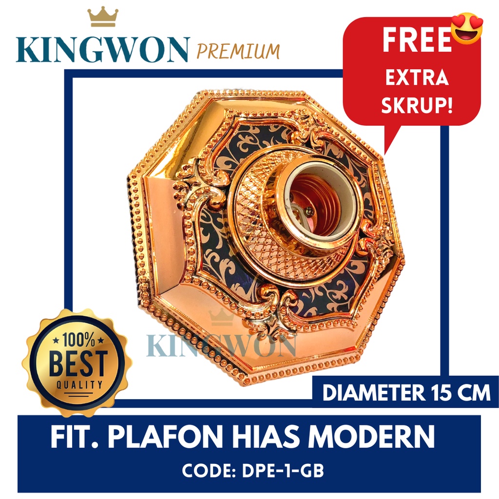 FITTING LAMPU PLAFON HIAS MODERN E27 DPE 1 GB KINGWON