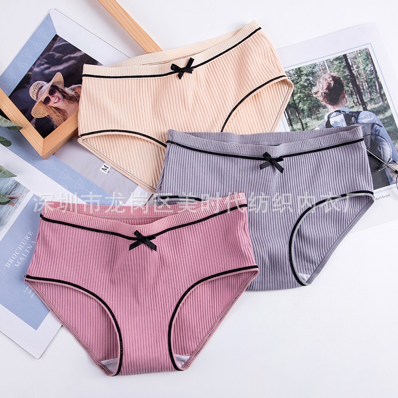 Brasay Underwear Wanita Polos Seamless Adem Cd Seamless Katun Import Celana Dalam Gaya Korea Cd Polos Fashion 2004