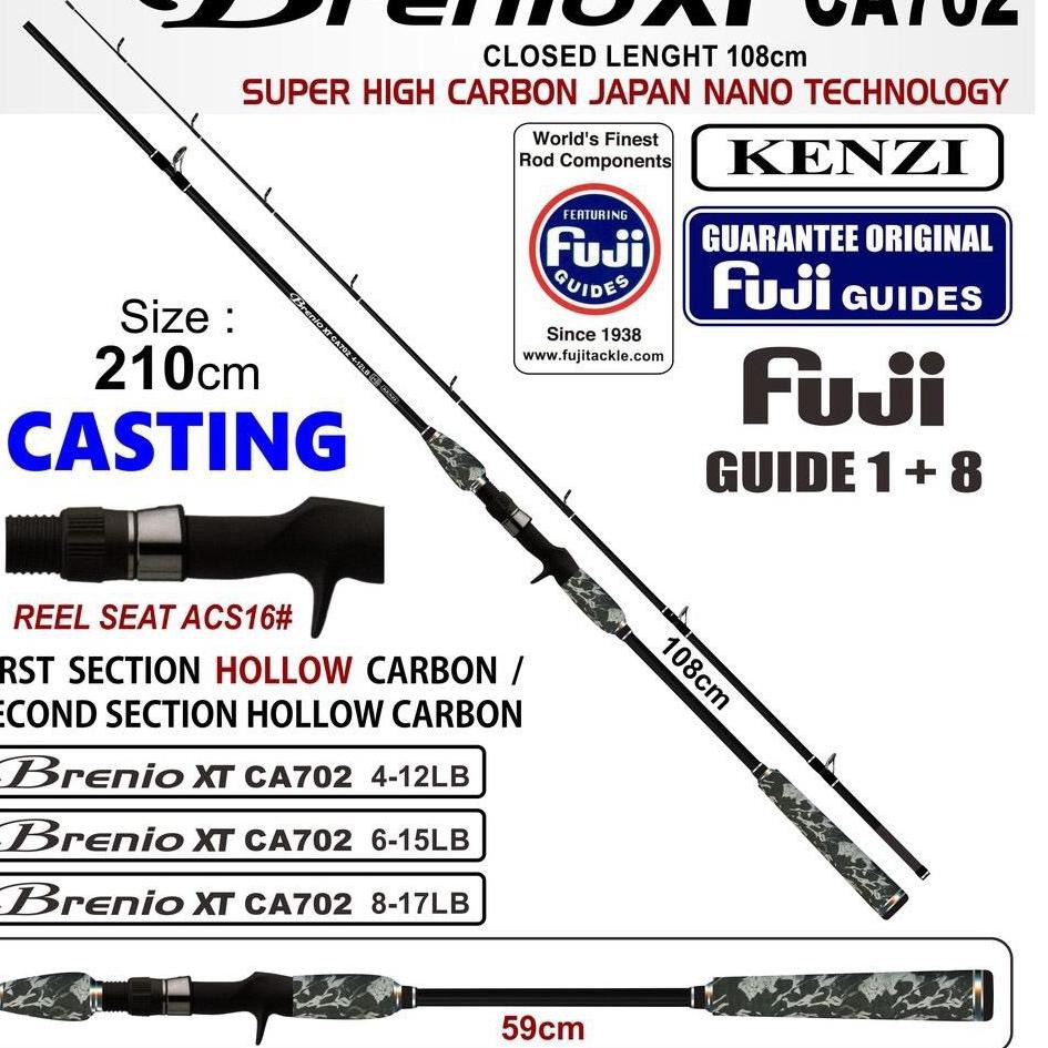 NewOnlyToday Joran pancing BC / Spinning kenzi brenio 210 cm Ring Fuji harga sudah termasuk packing