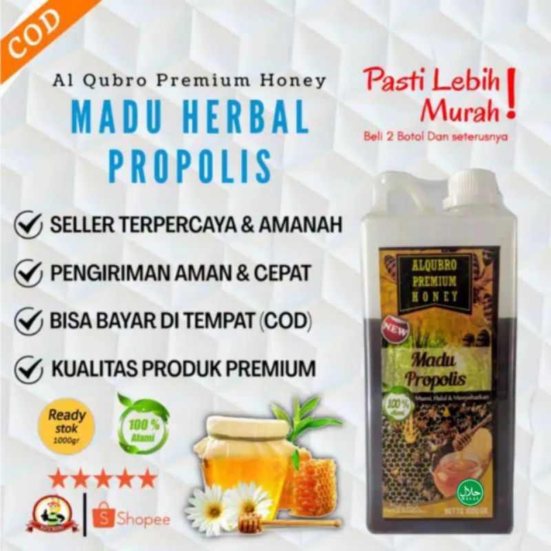 

Madu Asli Al Qubro Premium Madu Varian Herbal Propolis 1Kg