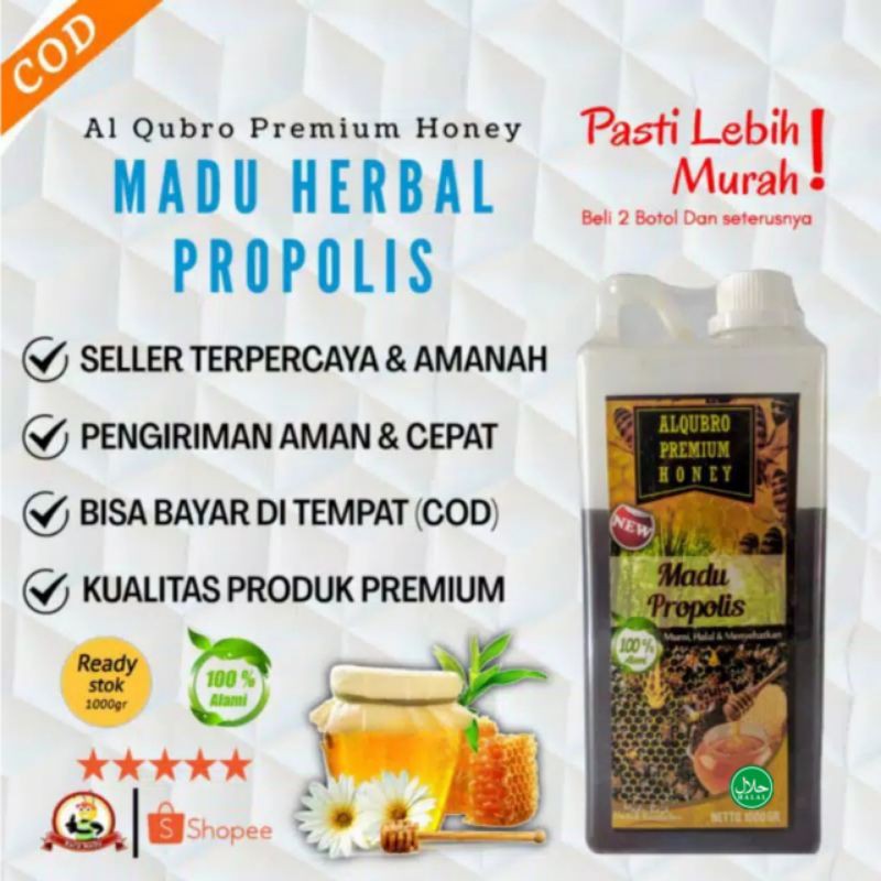 Madu Asli Al Qubro Premium Madu Varian Herbal Propolis 1Kg