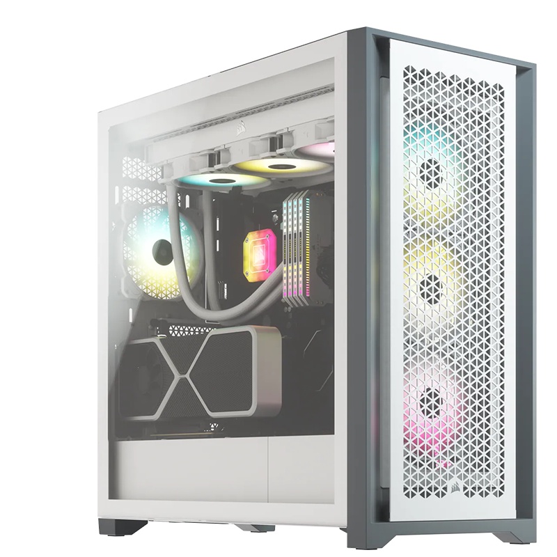 Corsair 5000D AIRFLOW Tempered Glass Mid-Tower ATX Gaming Case - White Putih