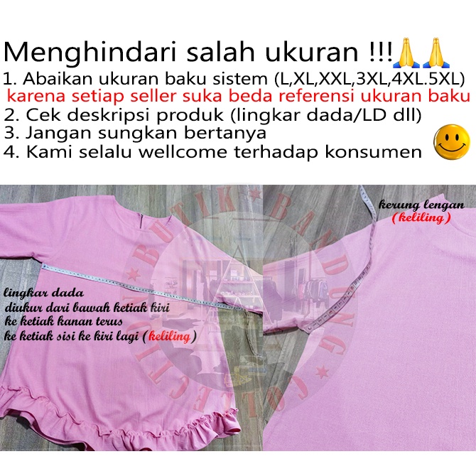 Baju Atasan Wanita / Blus Wanita Model Serong Bahu Lipat Jumbo-2