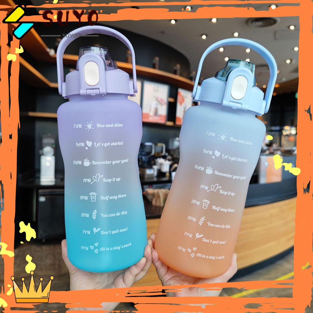 Suyo Botol Minum Portable Kapasitas Besar 2000ml Warna Gradasi Untuk Travel / Camping / Fitness