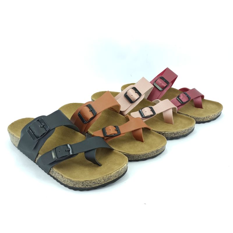 Sandal Wanita Casual Sendal Slop Puyuh Birken Motif Kekinian Andis AF19