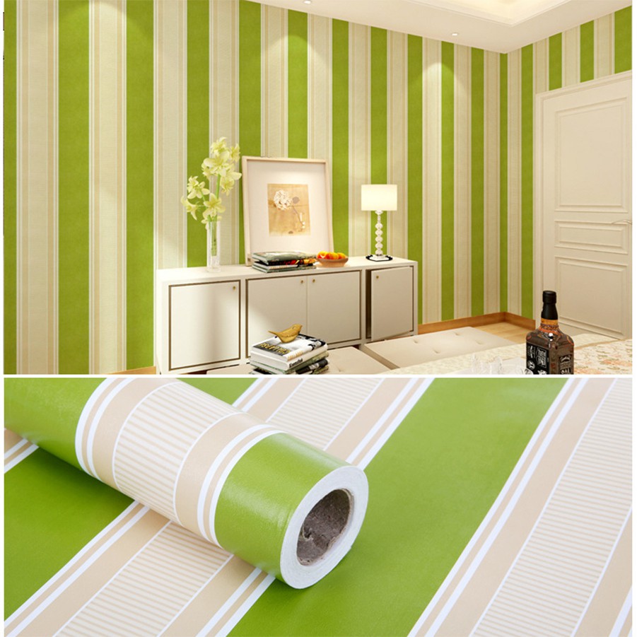 Wallpaper Dinding Wallpaper Stiker Wallpaper dinding Anak Walpaper Motif Salur Dan Shaby Ukuran 45Cm X 1Meter