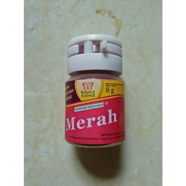 

Pewarna Merah/Pewarna Bubuk+Koepoe-Koepoe 8gr+To Makanan dan Minuman