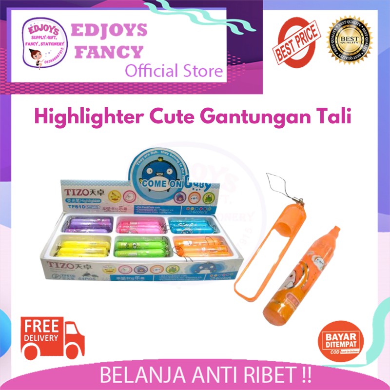 

Highlighter cute gantungan tali 6 warna TF610 isi 6pcs