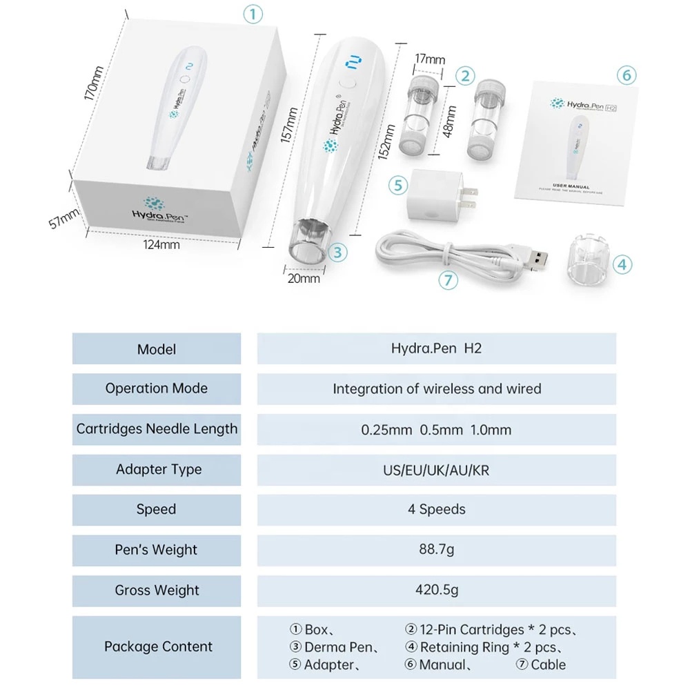 ☑️Garansi&amp;Hadiah☑️Hydra Pen H2 New Generation Mts Injeksi Serum Upgrade Dari Dermapen Wireless Electric⭐100% ORI⭐