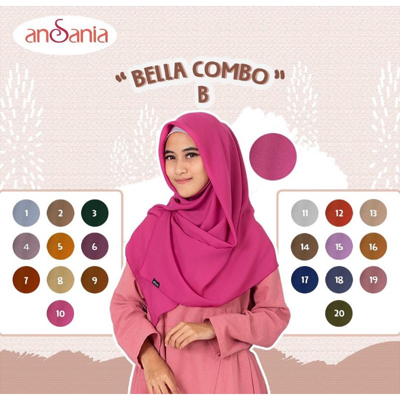 Jual Jilbab Segiempat Bella Square Seri B By Ansania | Shopee Indonesia