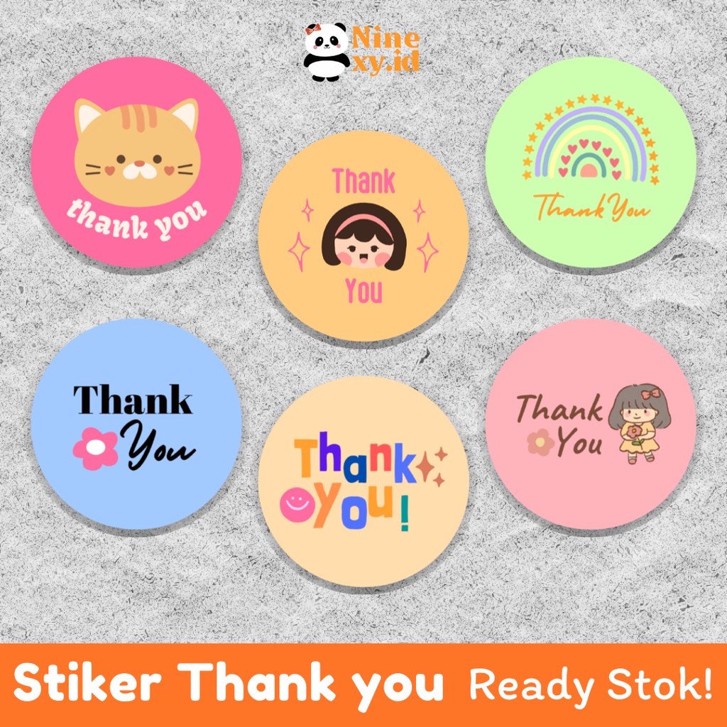 

Stiker thank you label online shop bisa custom bahan chromo ukuran 4x4 cm sticker aesthetic
