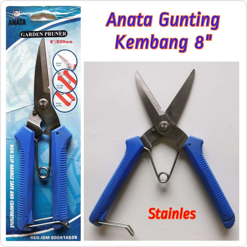 Bonucci / Anata Gunting Korea Kembang Stainless 8inch