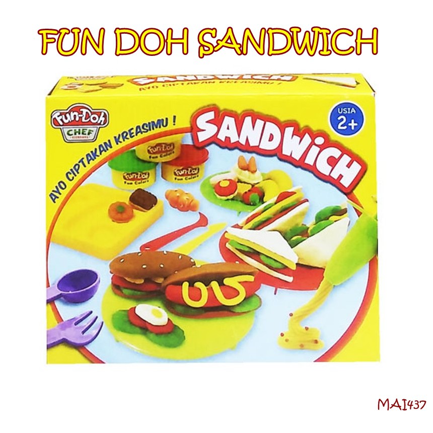 MAI437 MAINAN MALAM FUN DOH SANDWICH MAINAN EDUKASI