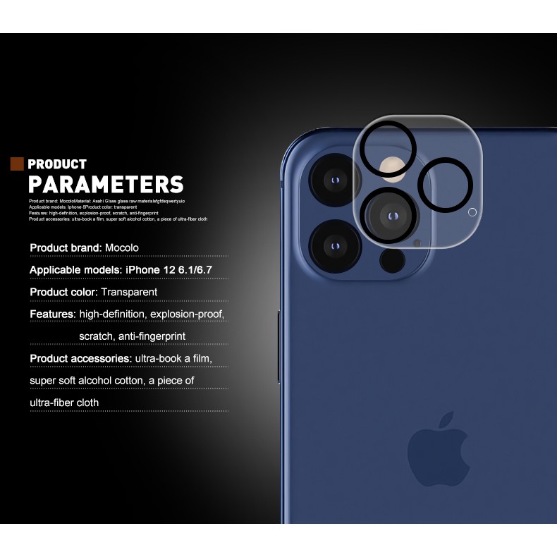 Mocolo Camera Lens Glass Protector iPhone 12 / 12 Pro / 12 Pro Max / 12 Mini