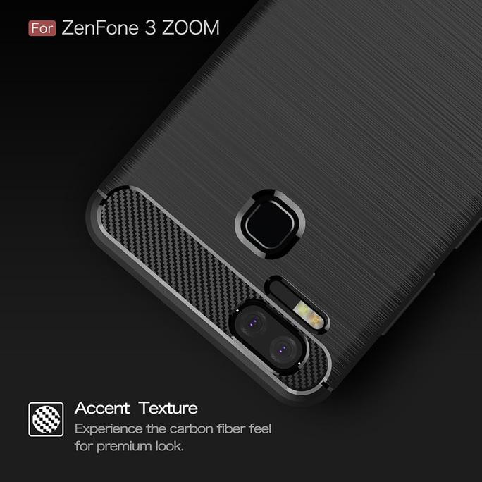 Terkini Fiber Line Asus Zenfone 3 Zoom S Ze553Kl Case Casing Cover Carbon Hp