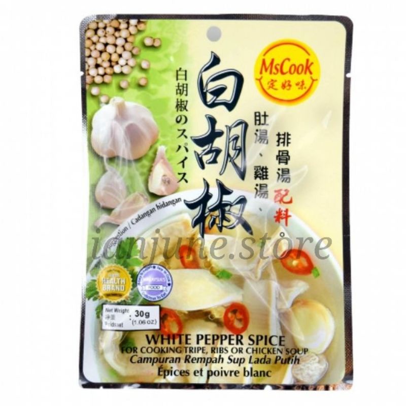 

Mscook White Pepper Spice Soup 30gr Malaysia / Bumbu Sup Merica Putih /Rempah