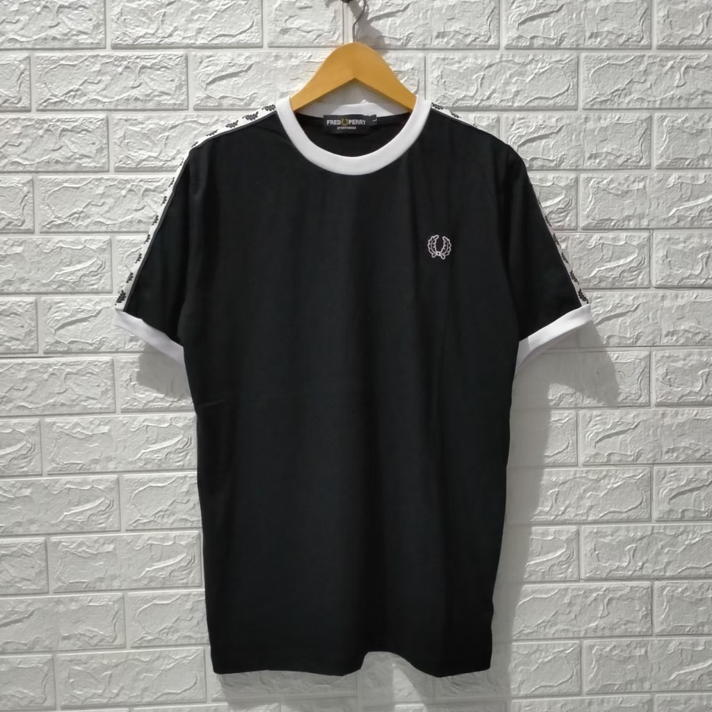 Taped Ringer T-Shirt Kaos Pria Casual