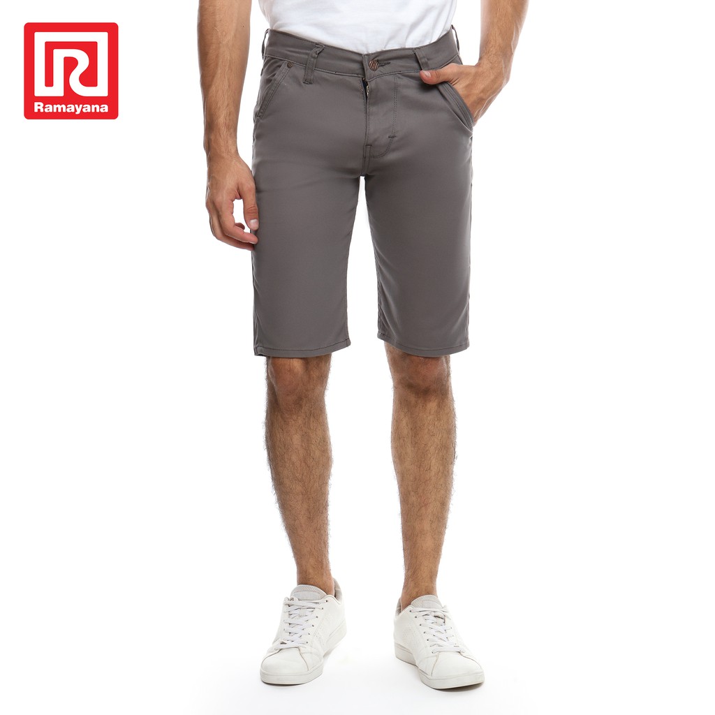  Ramayana  Raf21 Pakaian Pria  Celana  Chinos Pendek Abu Tua 
