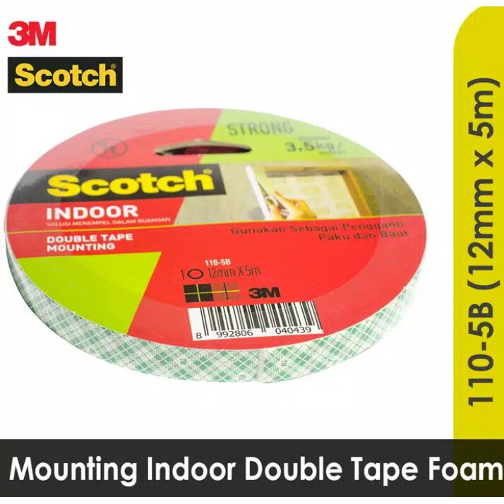 

Mounting Double Tape Size 12 mm x 5 m 3M Scotch 110-5B