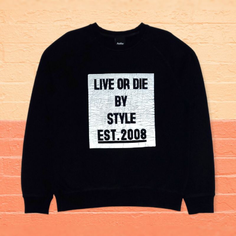 sweater Crewneck Feltic Hitam PL