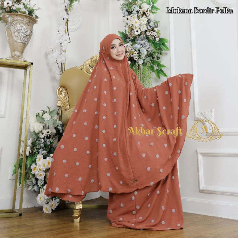 Mukenah Akbar Bordir Polka - Rani Collection