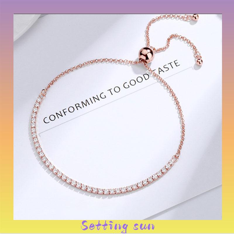 Gelang  Serut Titanium Rantai Adjustable Bracelet Perhiasan Wanita TN