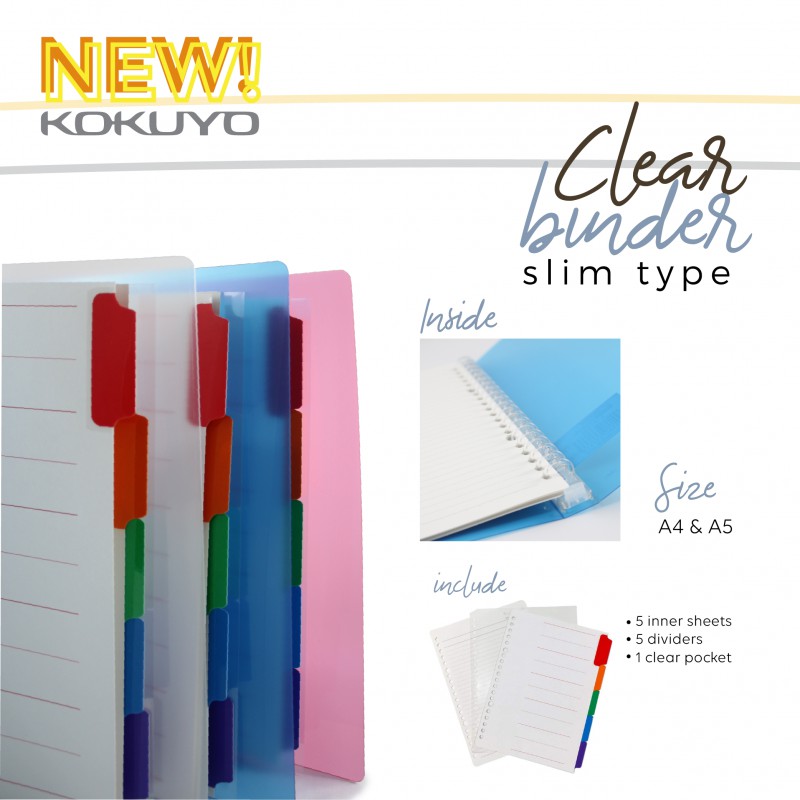 

Kokuyo Slide Binder Slim Type - A5 & A4