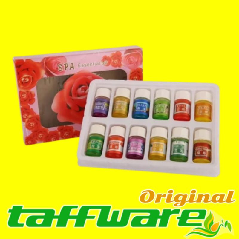 Humidifier Diffuser Aromaterapi Oil LED Aromatherapy Disfuser Ultrasonic Taffware Pelembab Udara-12 Essential Oil