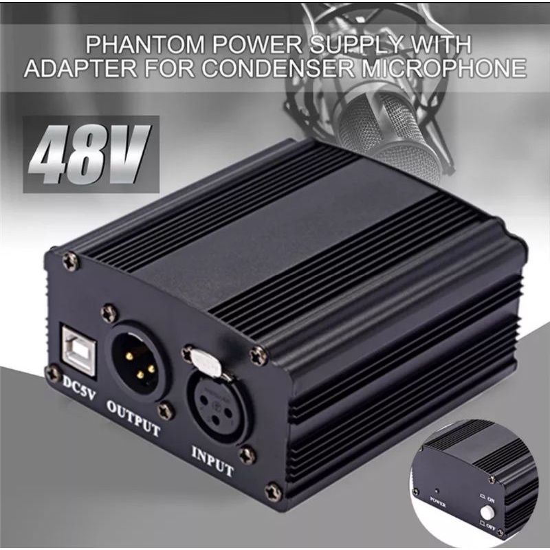 Phantom Power Supply 48V for Microphone Condenser 1 Channel