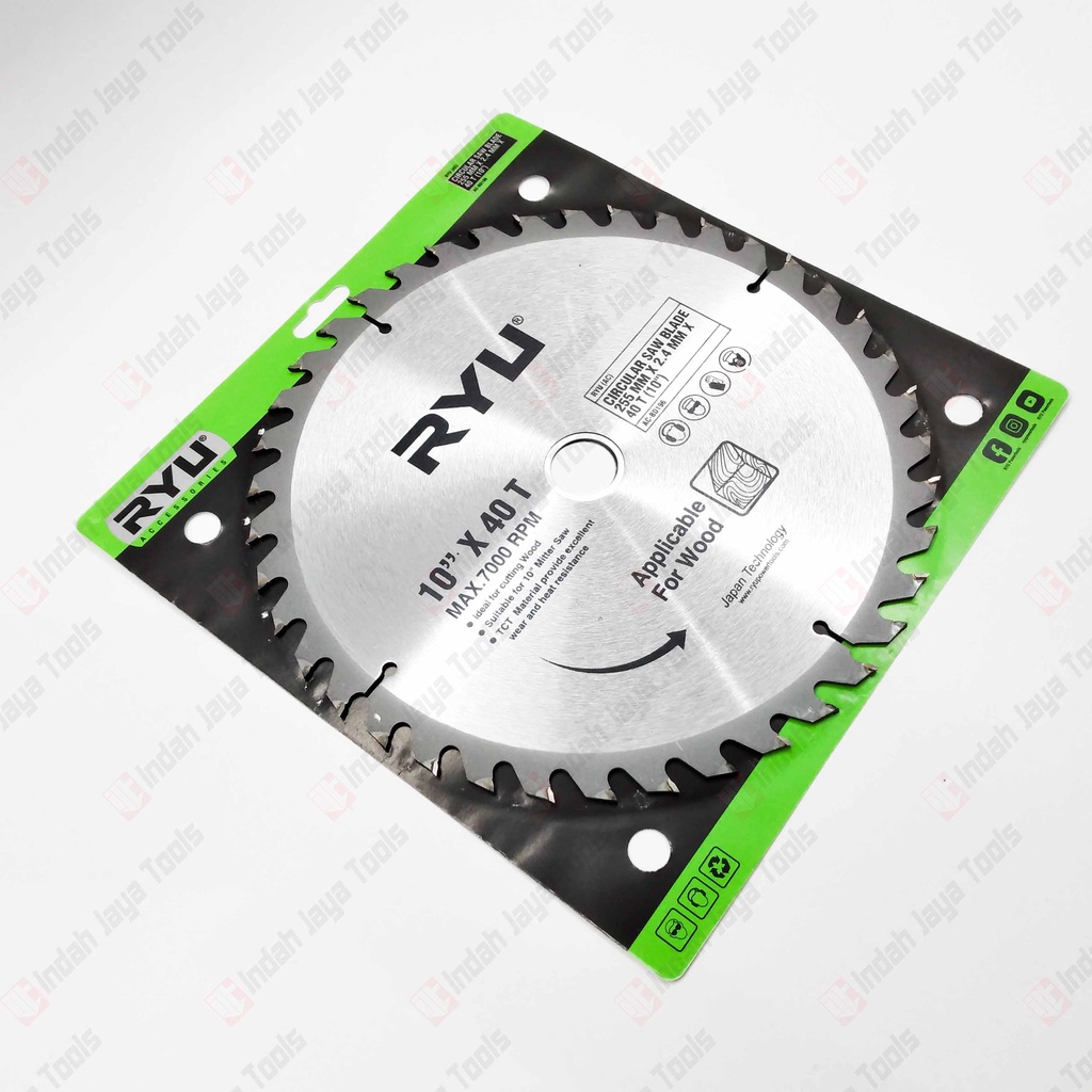 RYU 10 X 40T Circular Saw Blade - Mata Pisau Potong Gergaji Kayu Wood