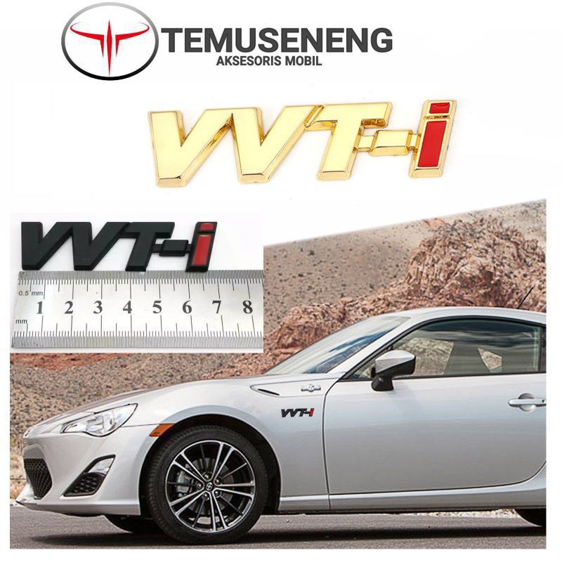 Vvti Vvt-I Gold 3D Logo Kuning Emblem Mobil Crom Crhome Tempel Murah