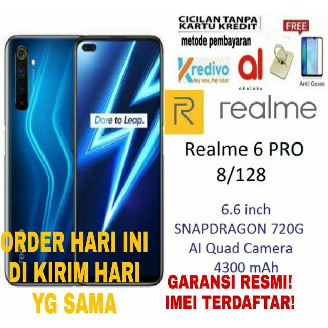 Realme 6 PRO RAM 8/128 gb kamera 64mp-snapdragon 720G -GARANSI RESMI