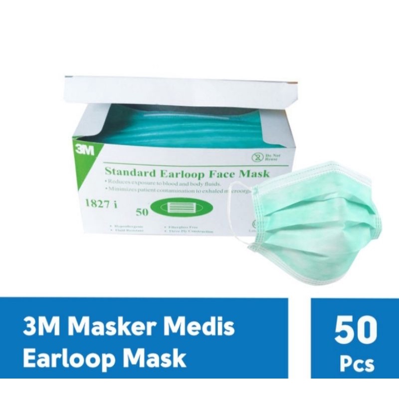 Masker 3M Earloop Masker Debu 3M 1827i Masker Safety 3 Lapis